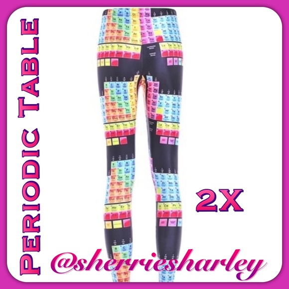 ➕Plus Size 2X Periodic Table Workout Pants 💜 EUC - Picture 4 of 7